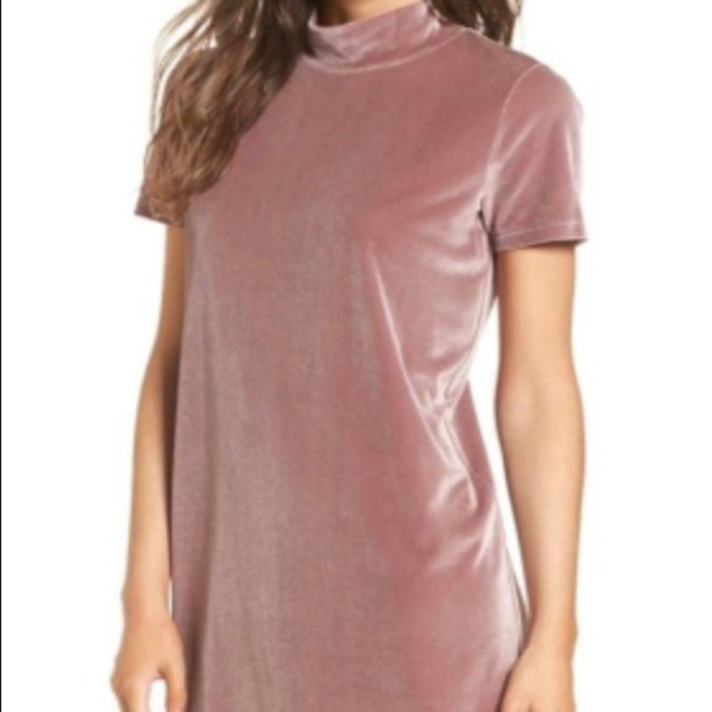 Madewell Velvet Mini Dress in Blush